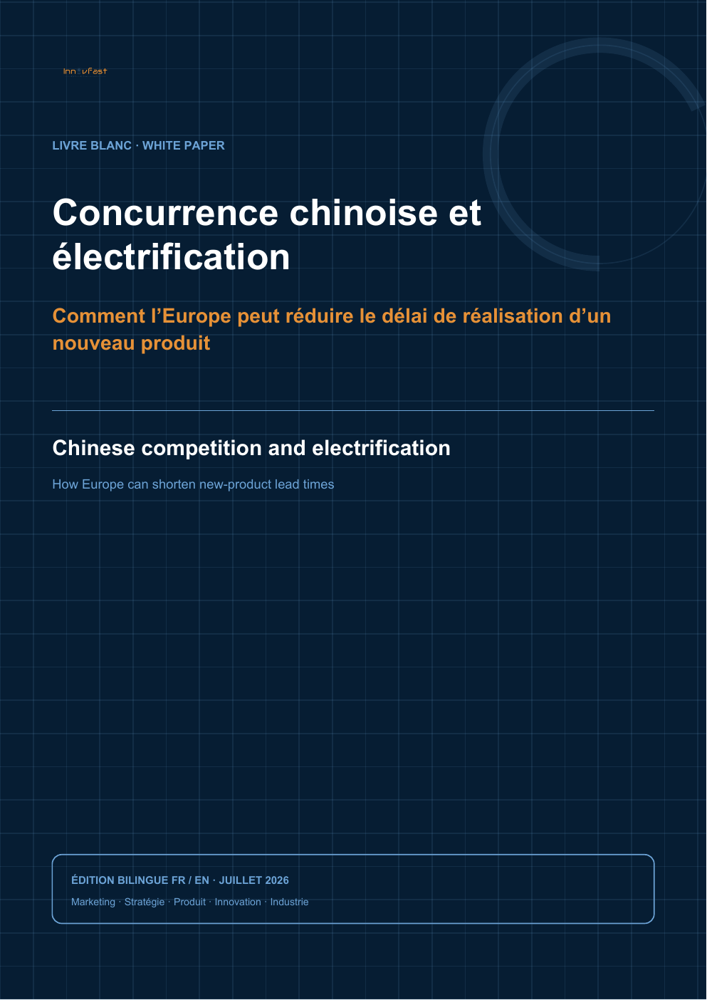 Couverture du livre blanc InnovFast sur la concurrence chinoise et l’électrification