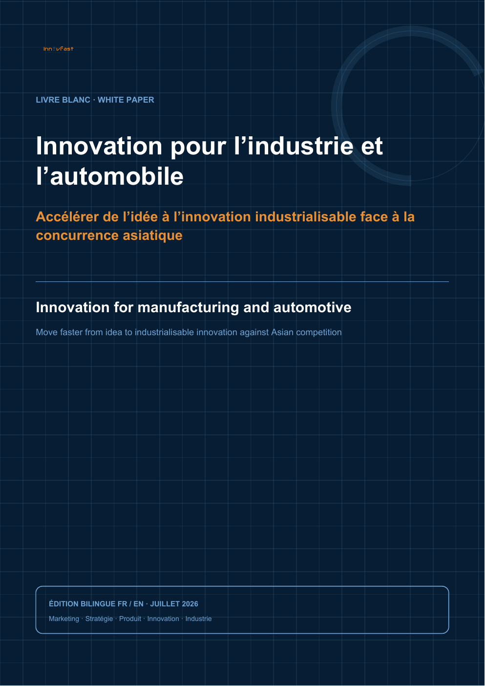 Couverture du livre blanc InnovFast sur l’innovation dans l’industrie et l’automobile
